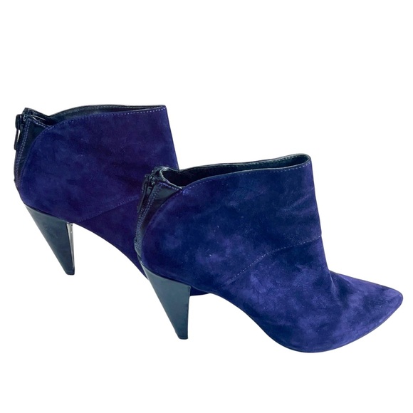 Dolce Vita Purple Suede Pointed Toe Zip Back Heeled Booties Size 6 Fall Winter - Picture 1 of 7